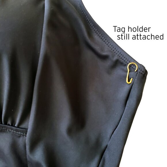 AmberNoon II NWOT One-Piece Halter Top Swimsuit in Black Size 20W - Picture 6 of 16